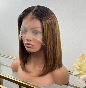 Hd Lace Bob Natural Color With Blonde Ombre Kayla Wigs
