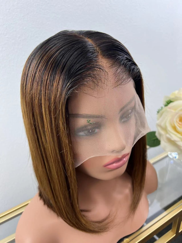 Hd Lace Bob Natural Color With Blonde Ombre Kayla Wigs